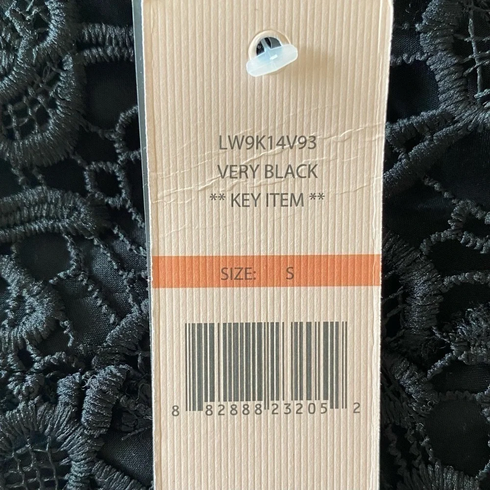NANETTE LEPORE Lace Mockneck Top Sleeveless Very Black Lined Women Size S NWT